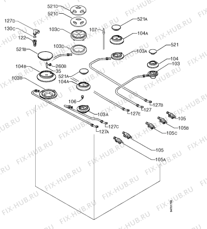 Взрыв-схема плиты (духовки) Rex R7ASM - Схема узла Functional parts 267